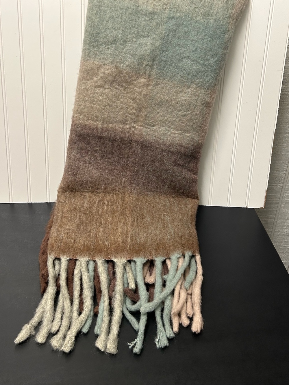West Elm faux mohair ombré throw